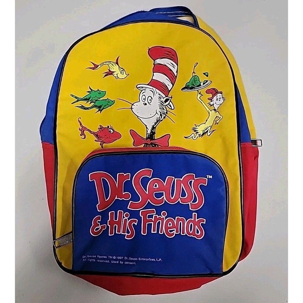 Dr. Suess  one fish two fish And His Friends Backpack Bookbag 1997 Vintage